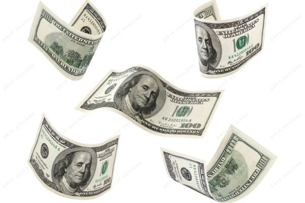 Falling Money PNG Bundle - Transparent 100 Dollar Bills PNG - 5 Individual PNG Digital Download Files